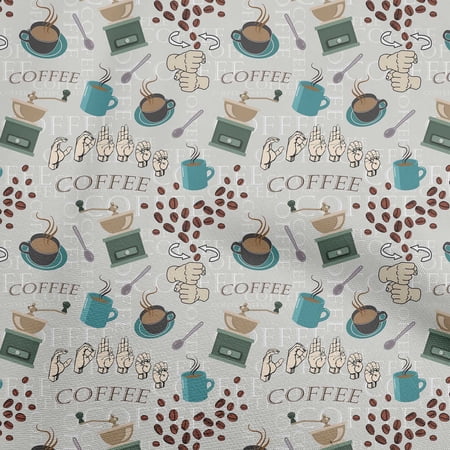 oneOone Georgette Viscose Gray Fabric Text Diy Clothing Quilting Fabric Print Fabric By Yard 42 Inch Wide