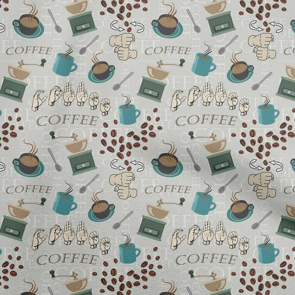 oneOone Polyester Spandex Gray Fabric Text Dress Material Fabric Print Fabric By The Yard 56 Inch Wide