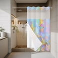 Blue Purple Oil Painting No Hook Shower Curtain with Snap in Liner ...