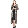 thumbnail image 2 of FYMNSI Women’s Sequin Jacket Mesh Duster Cardigan Glitter Sparkle Long Sleeve Open Front Coat Dresses for Evening Prom, 2 of 7