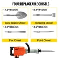 thumbnail image 1 of VEVOR Demolition Jack Hammer Concrete Breaker 2200W Martillo electrico 4 Brocas de cincel, 1 of 9