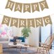 thumbnail image 2 of KAKOWELY Banderines de arpillera con la frase "FELIZ PRIMAVERA", guirnaldas para fiestas, decoración del hogar, bodas, banquetes y baby shower., 2 of 5