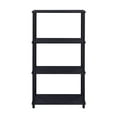 thumbnail image 3 of Black Bookshelf with 4 Shelf,Black Wood+Metal Furniture Primary Living Space Display Shelving Etageres, 3 of 5