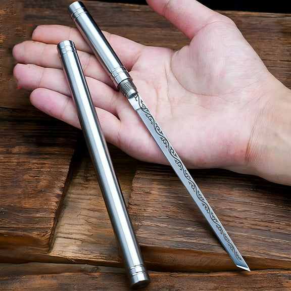 ACDANC Stainless Steel Pocket Knife with Sheath,Compact Outdoor Utility Knife for Camping,Hiking & Survival - Fruit Peeler,Rope Cutter & Multi-Tool EDC