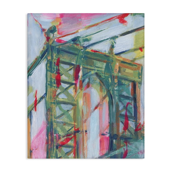 Stupell Industries Bridge Arch Abstraction Buildings & Architecture Painting Wrapped Canvas Art Print Wall Art, 16 x 20