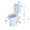 thumbnail image 2 of TOTO CST244EFR#01 2-Piece Entrada Elongated 1.28 GPF Universal Height Toilet with Right-Hand Trip Lever - Cotton White, 2 of 2