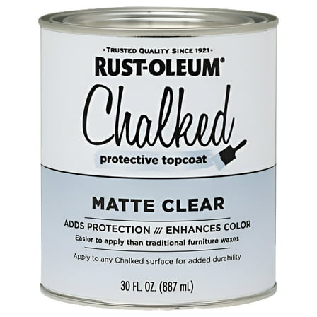 Rust-Oleum 287722 Chalked Protective Topcoat Paint Finish, 30 Oz, Matte Clear, Each