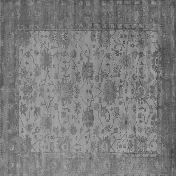 Ahgly Company Indoor Square Oriental Gray Industrial Area Rugs, 4' Square