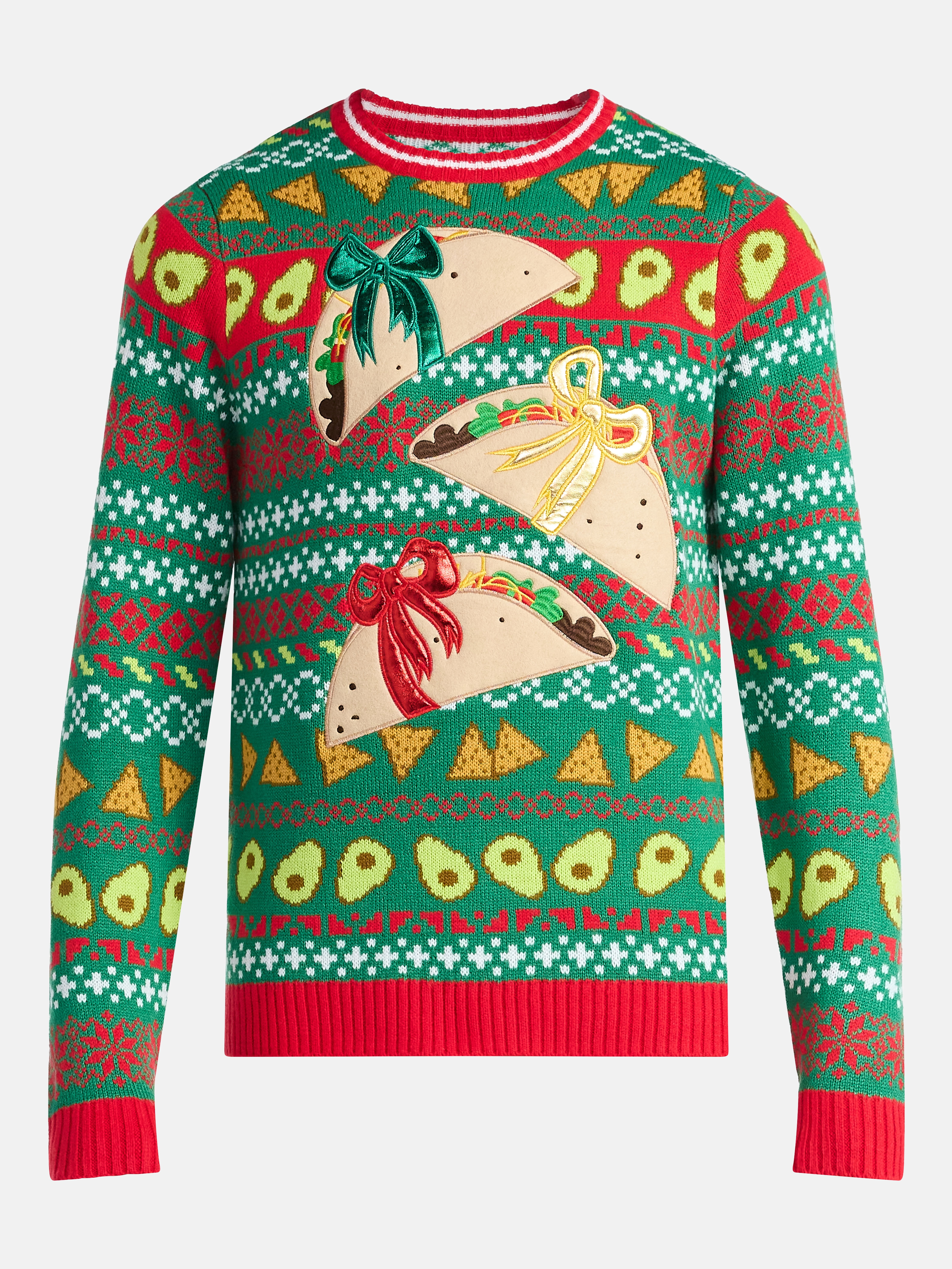 Jolly Sweaters Men's Tacos Presents Christmas Sweater, Sizes S-3XL