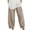 Beige, variant on QENGING Womens Pants Print Summer Wide-Leg Trousers Casual Cotton and Linen Solid Color Sweatpants Black 2XL on Clearance
