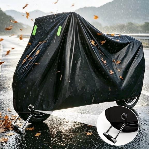 Motorcycle Cover, Water Resistant Scooter Cover, Universal Moped Covers for Outdoor All‑Season Motorcycles, Scooters and Mopeds(M)