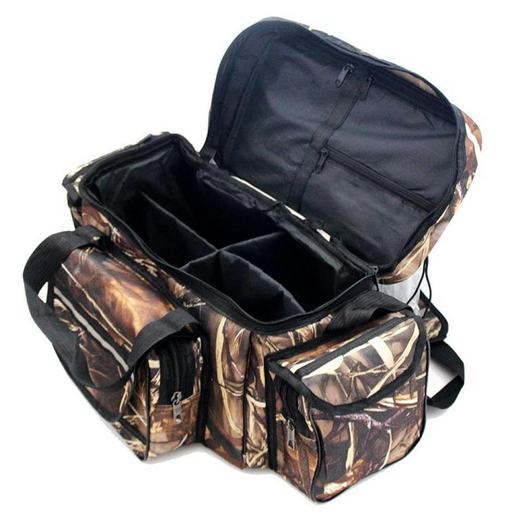 Fishing Bag Large Capacity Multifunctional Pack Outdoor Shoulder Bags for Fly Fishing, Kayak Fishing, Boat Fishing,, Size: 50x25cm, Black