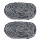 thumbnail image 1 of 2 Ovillos Terciopelo Hilo Chenille Hilo 2x100g/7.1oz 174 Yardas Total Longitud #6 Súper Voluminosa Poliéster Suave Manta Hilo para Tejer Bolsa, Oscuro Gris, 1 of 7