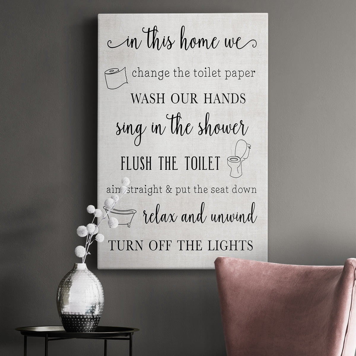 In This Bathroom Premium Gallery Wrapped Canvas - Ready to Hang