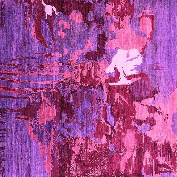 Ahgly Company Indoor Square Oriental Pink Industrial Area Rugs, 5' Square