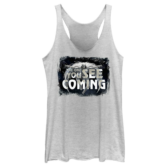 Women's Marvel: Moon Knight The One You See Coming Racerback Tank Top White Heather Small