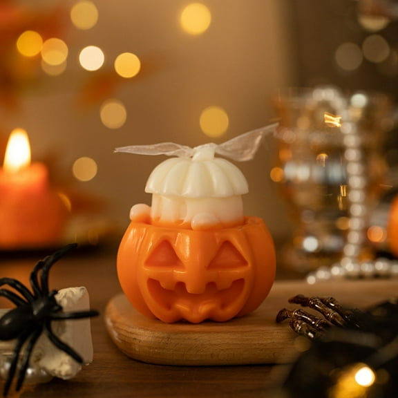 Halloween Candles Decorative Pumpkins Scented Wax for Home Living Room Bathroom Festive Celebrations and Holiday Parties