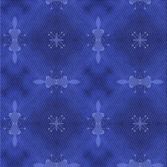 Ahgly Company Indoor Square Patterned Cobalt Blue Area Rugs, 6' Square