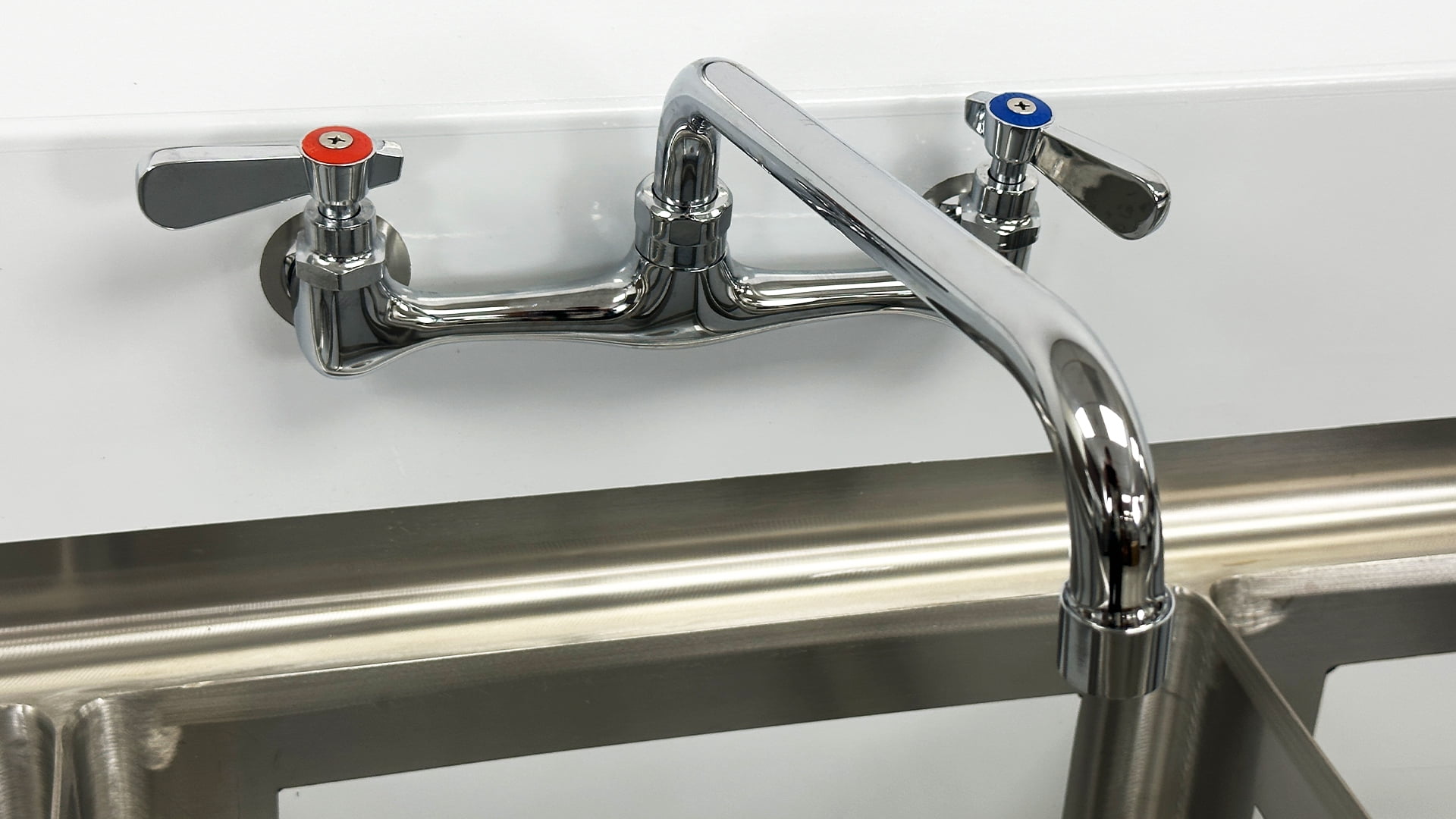Elite Kitchen 63 in. 3 Compartment Sink with Faucet, NSF Commercial Sink with Right Drainboard in Stainless Steel