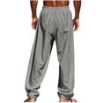 thumbnail image 5 of LEKWK Mens Hippie Pants Loose Fit Breathable Textured Fabric Lounge Pants Elastic Drawstring Waist Wide Leg Pants Casual Beach Summer Vacation Outfits, 5 of 7