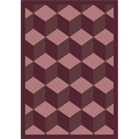 Highrise Plum 5 ft.4 in. x 7 ft.8 in.  WearOn Nylon Machine Tufted- Cut Pile Whimsy Rug