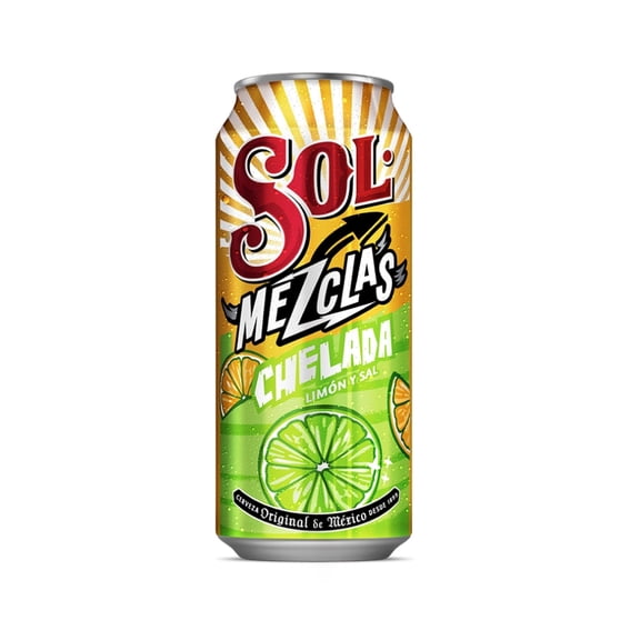 Cerveza Sol chelada limón y sal lata 473 ml