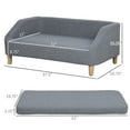 PawHut 38" Elevated Dog Sofa for Dogs Up to 55 lbs, Gray