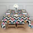 thumbnail image 3 of Pioneer Flower Floral Print Pattern Square Tablecloth, Waterproof Wipeable Spillproof Washable Table Cover for Home Kitchen Party Decor, 60"x60", 3 of 6