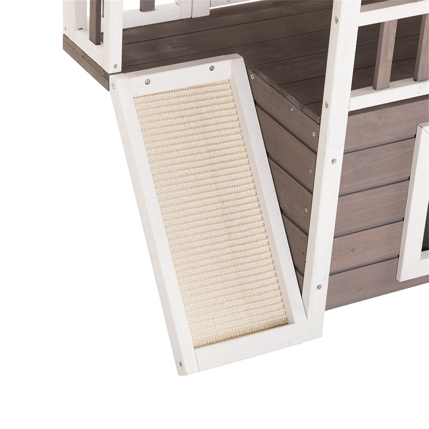 Pefilos Outdoor Weather-Resistant Cat Condo Pet House with Steps Balcony Puppy Stairs Pefilos Outdoor Weather-Resistant Cat Condo Pet House with Steps Balcony Puppy Stairs