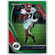 2021 Panini Prizm Draft Picks Collegiate Nick Chubb Georgia Bulldogs #90 Green Football Card