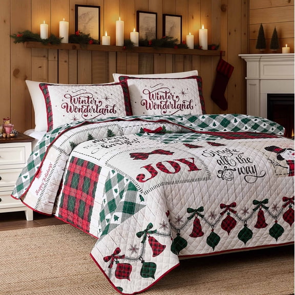 Avanti Linens Patchwork Plaid Full/Queen Quilt Set
