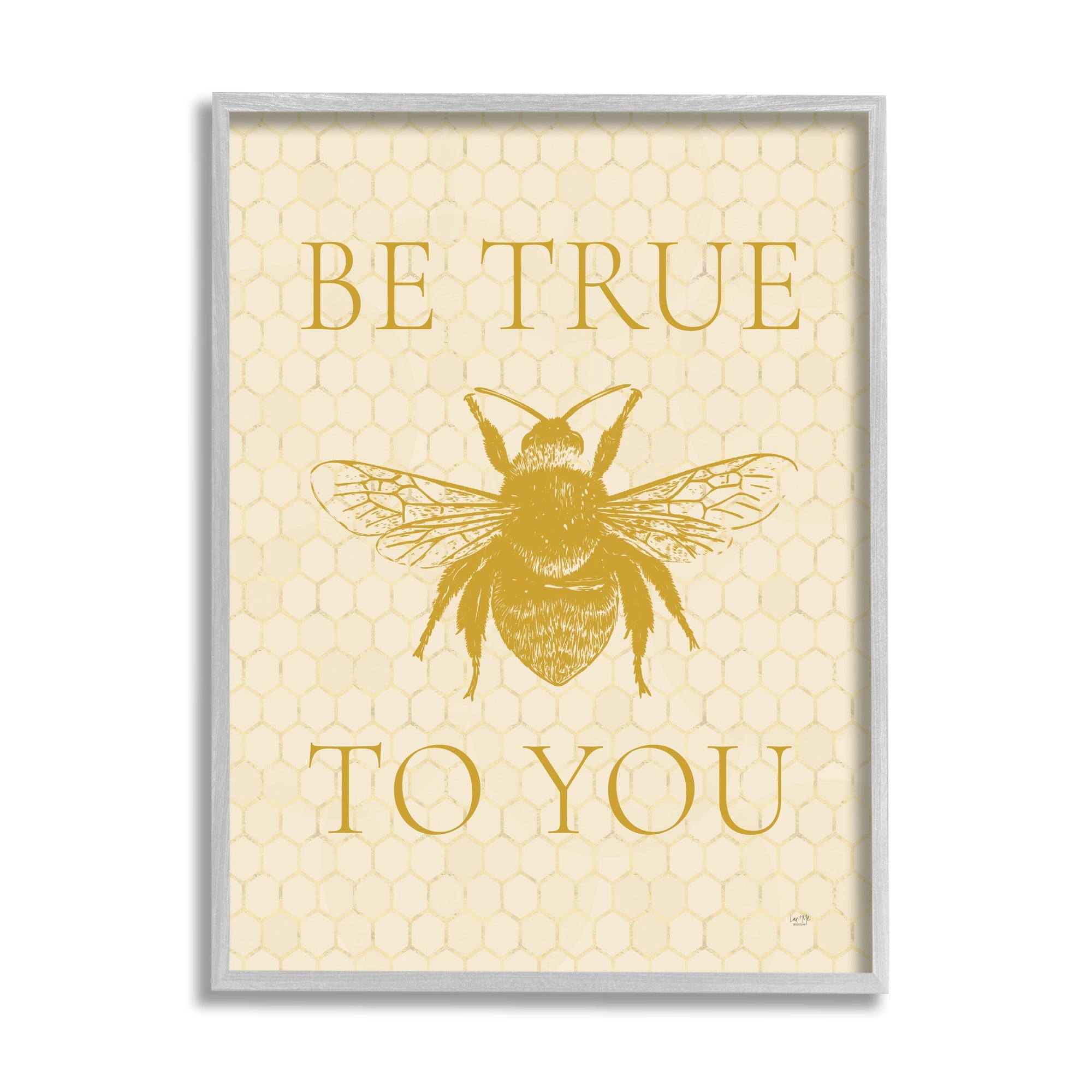 Stupell Industries True To You Beehive Pattern Insect Inspirational Phrase,24 x 30, Design by Lux + Me Designs