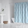 thumbnail image 2 of Light Blue Geometric Quatrefoil Pattern Shower Curtain 72"x84" ,Bathroom Decorative Shower Curtains Set with 12 Hooks,Modern Waterproof Washable Shower Curtain, 2 of 6