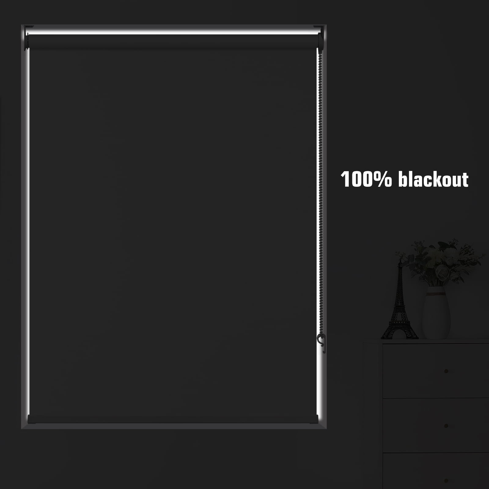 Keego 100% Blackout Roller Windows Shades UV Protection Privacy Roll Up and Down Window Blinds for Home and Office Customizable Color and Size Beige 29"w x 40"h