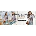 thumbnail image 7 of Ronuti Long Sleeve Shirts for Women Crewneck Basic Loose Tunic Tops Floral Beach Vacation Clothes, 7 of 7