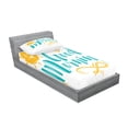 thumbnail image 2 of Ambesonne Saying Fitted Sheet & Pillow Sham Set, Smiling Sun and Wavy Letters, Twinxl, Turquoise Earth Yellow, 2 of 2