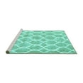 thumbnail image 2 of Ahgly Company Machine Washable Indoor Round Trellis Turquoise Blue Modern Area Rugs, 6' Round, 2 of 4