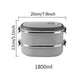 thumbnail image 3 of Portable Rectangular Lunch Box Stainless Steel Insulated Food Storage Container for Outdoor Camping Picnic 26s, 3 of 3