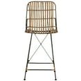 thumbnail image 3 of SAFAVIEH Minerva 23" High Wicker Barstool, Natural/Black, Set of 2, 3 of 8