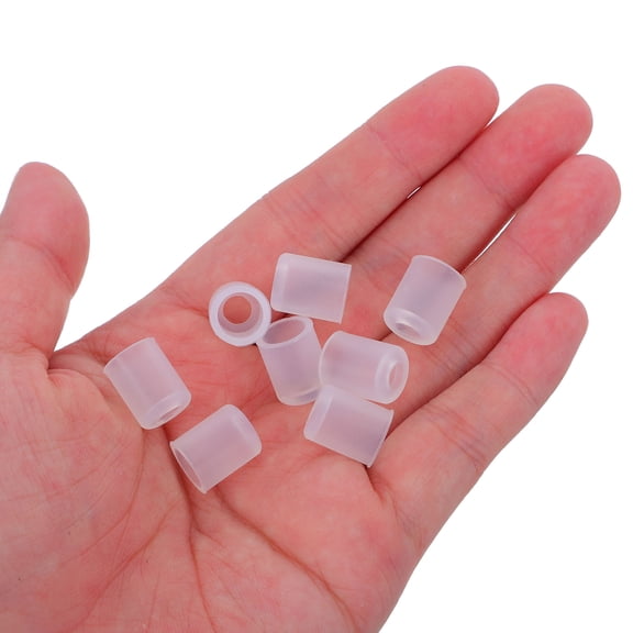 LOLIPPYY 20Pcs Silicone Straw Tip Covers White Reusable Straw Protectors for Glass Straws with Elastic Fit