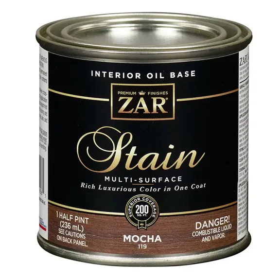 Zar 11906 Wood Stain Oil Base, Mocha, 1/2 Pint