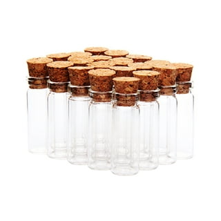 5pcs Mini Glass Bottles with Cork Stopper Clear Glass Wishing Jars Potion Bottle for Wedding Message Favor Containers Home Decor