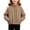 Coffee, variant on Toddler Kids Girls Gingham Plaid Jacket Long Sleeve Zip Up Lightweight Windproof Classic Outerwear 4-5 Years