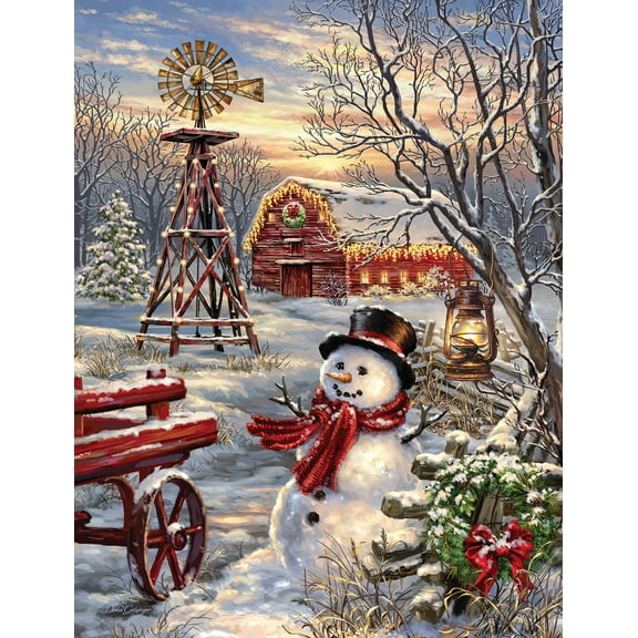 Springbok 500 Piece Winter Windmill Jigsaw Puzzle for Adults - Made in USA