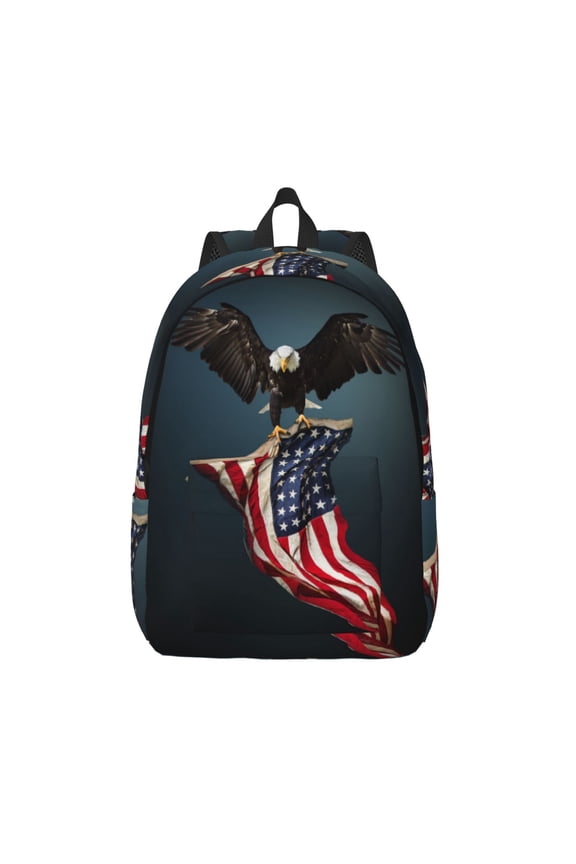 American Flag for Canvas Backpack,Travel Rucksack Unisex Knapsack Laptop Backpack for Work & College -Medium