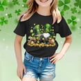 thumbnail image 2 of Yigsgc St. Patricks Day T-Shirt for Kids Cartoon Leprechaun Printed Shirts Short Sleeve Graphic Tees Tops,Color Black,Size 4-5 Years, 2 of 4