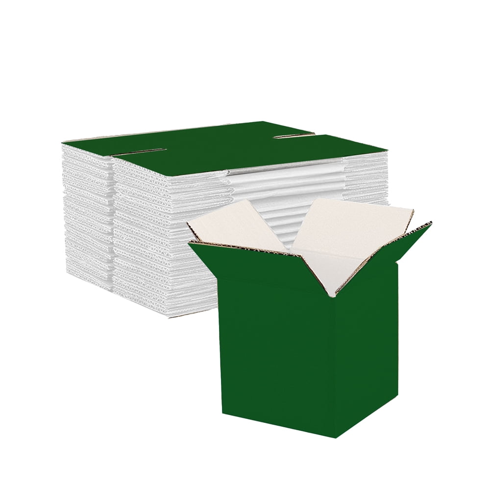 Ucanpack 1/8” Thick Corrugated Shipping Box 25 Pcs, Made In Usa- Boxes For Packaging Moving, Green 7x7x7" Small Moving Boxes, Packaging Box For Small Business