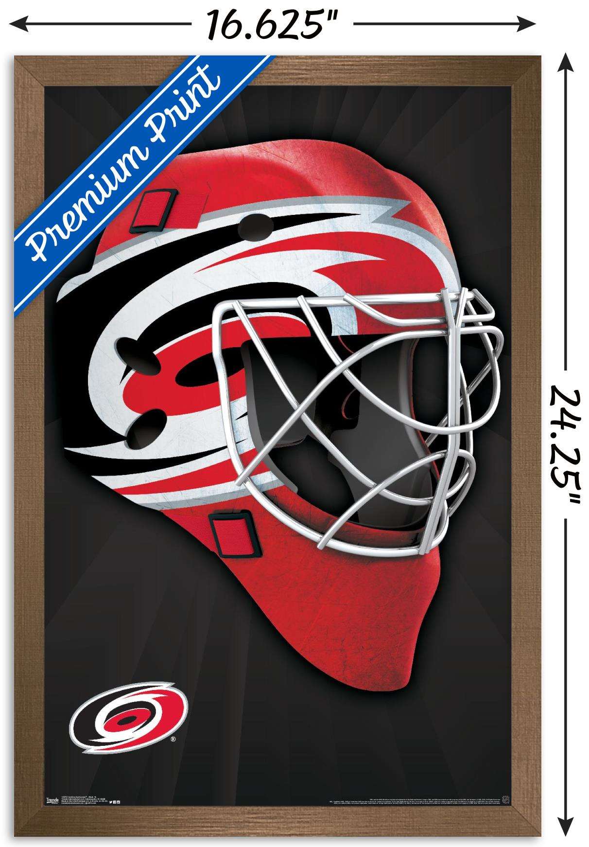 NHL Carolina Hurricanes - Mask 16 Wall Poster, 14.725" x 22.375", Framed