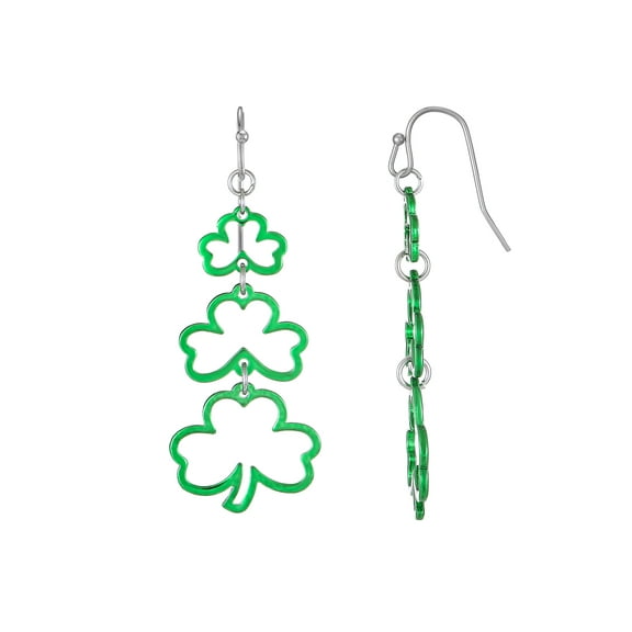 Way to Celebrate St. Patrick's Day Shamrock Dangle Earrings, 1 Pair