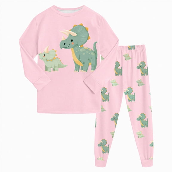 Cute Floral Fruit Pajamas for Toddler & Little Girls Snug-Fitting Long Sleeves & Pants PJ Set 6-12 Months 12-24 Months 2t 3t 4t 5t 6t 7t 8t 9t Children(Green,7-8 Years)